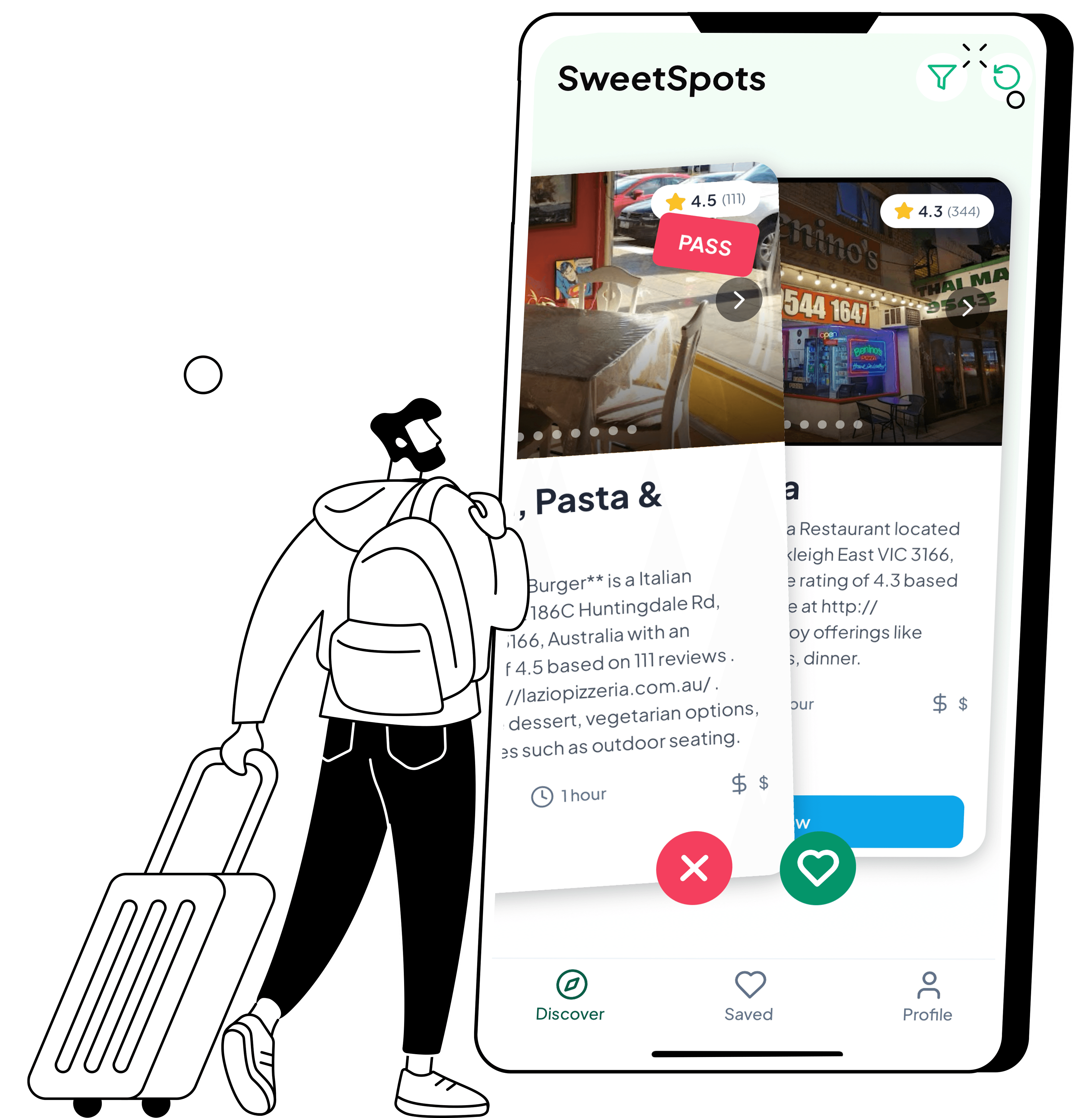 Sweetspots app on iPhone
